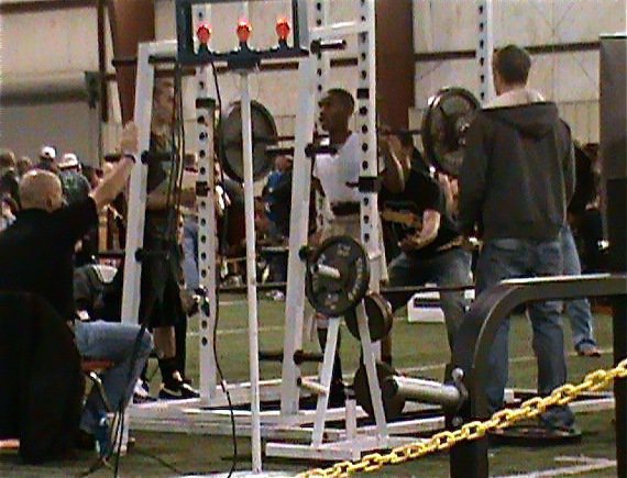 Image: Mike Clark — Mike Clark just moments before completing his squat lift at the Forney meet.
