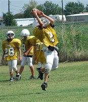 Image: The tough catch — The receivers are making the tough catches during practice.