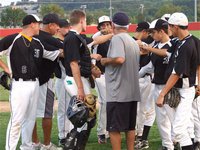 Image: Italy’s select baseball team and coaches keep working — Italy’s select baseball team, along with coaches Mark and Vincent Jacinto, prepare to take on a Waco select team during tournament play at the Dub-L R Fields, Riverbend Park in Waco this past weekend.