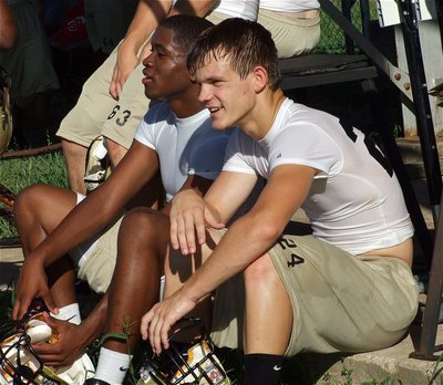 Image: Paul and Chase — Enjoying the break are Paul Harris and Chase Hamilton.