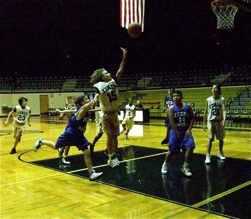 Image: McBride moves in — Levi McBride(15) tries to get Italy on the board first against Keene.