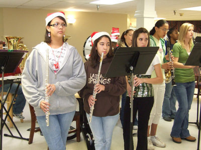 Image: Milford High School Band — Milford High School band waiting for their cue from Mike Trussell, the band director.
