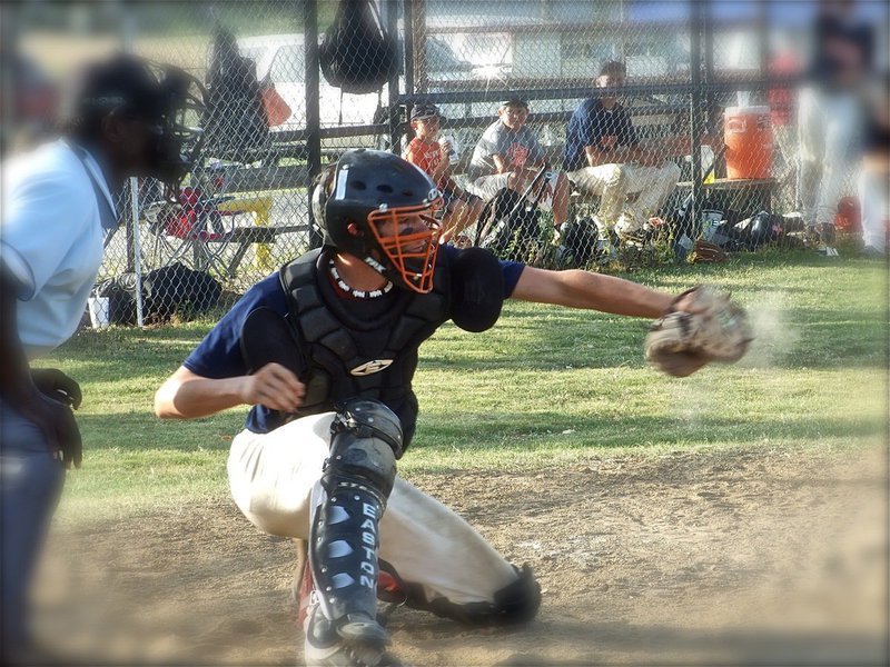 Image: Campbell catches — Teague catcher Timmy Campbell is clearly a talented ball player.