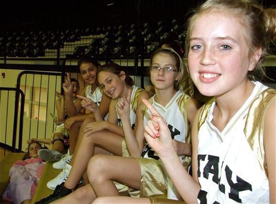 Image: Enjoying the moment — Italy’s 7A Girls team bonds before the game against Axtell. Pictured front to back are: Hannah Washington, Halee Turner, Jozie Perkins, Ashlyn Jacinto, Kaci Bales and Sarah “Rah-Rah” Coleman.