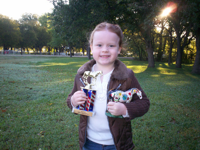 Image: Painted Pony — Sadie Hinz, age 5, of Italy, won a painted pony collectable figurine for a year-end award in the ECEA lead line division and a trophy for participating in at least four ECEA competitions throughout 2008.