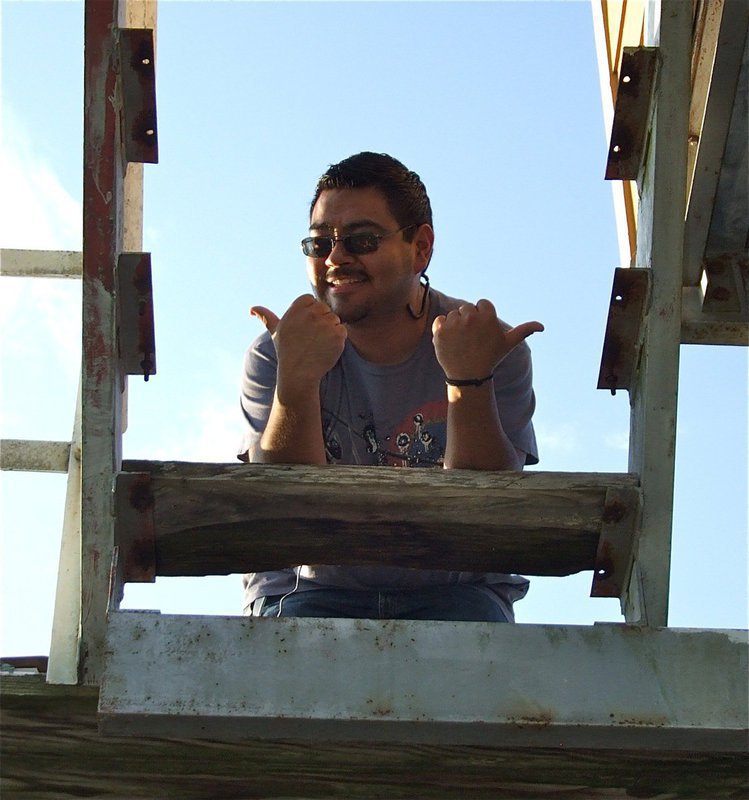 Image: A step above — Band director and stunt man Jesus Perez plans to take the Gladiator Regiment Band to new heights, no matter how perilous.