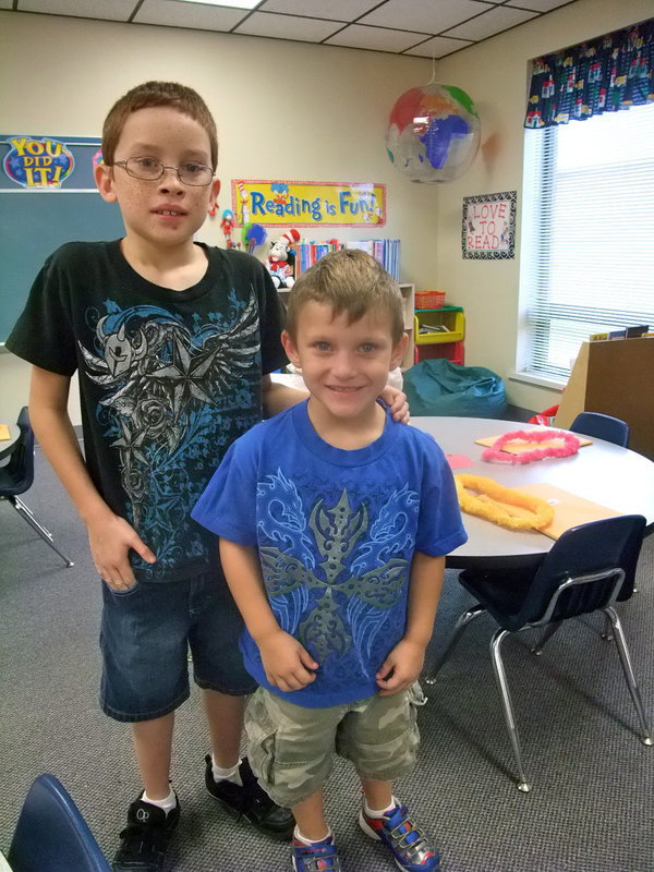 Image: Michael Russell & Chance Schaffer — Michael is in April Mathers third grade class and Chance is in kindergarten.