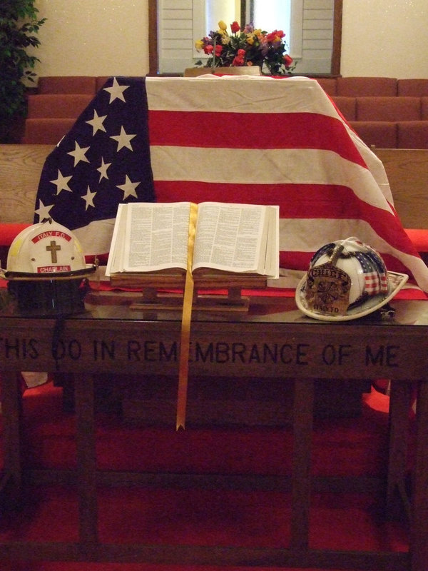 Image: Honor the heroes — The Italy Fire Department was honored in conjunction with remembrance of 9-11. First Baptist Church has hosted this celebration for 8 years.