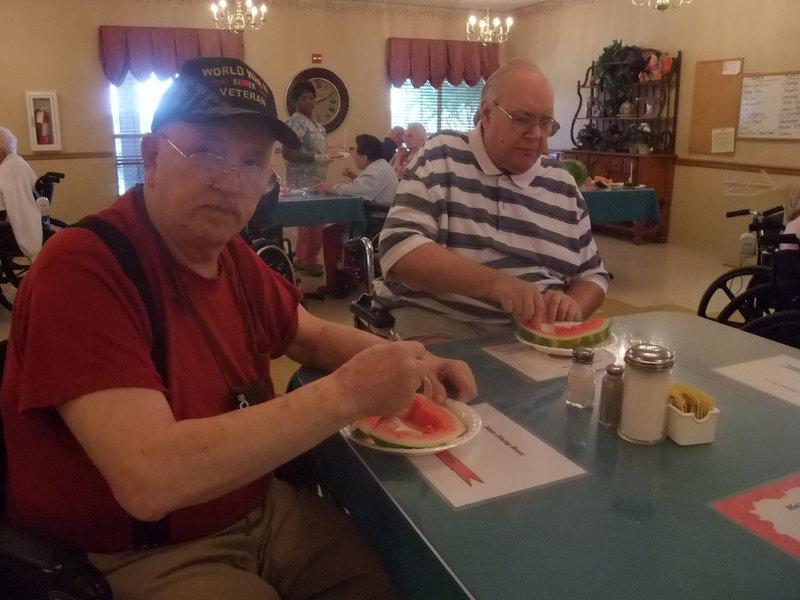 Image: George Lowe — George enjoying the watermelon said “It was both a joy and a headache raising my children.”
