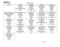 Image: February Menu