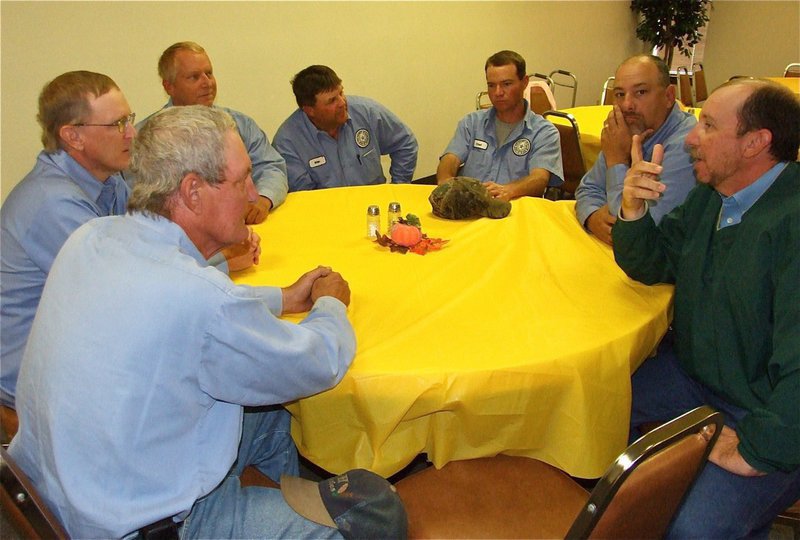 Image: Pride in a job well done — Commissioner Sims chats with the Precinct 3 crew during the Prime Timers Luncheon. Commissioner Sims credits the group for being diligent workers who help ensure the county’s tax dollars are being put to good and efficient use.