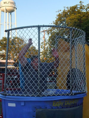 Image: Wet He Gets — And this is what Chief Phoenix looks like after one of the kids hit the mark!