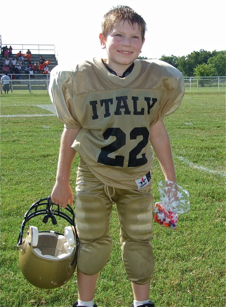 Image: Isaac Gray — Italy’s Isaac Gray is all smiles after playing the first game of his career.