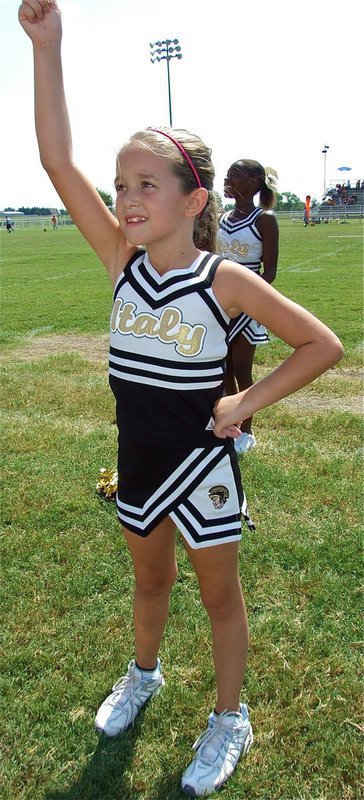 Image: Karley Nelson — Karley gets IYAA Gladiator fans pumped up during the game against Ferris.