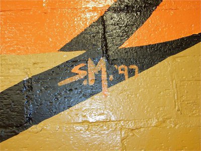 Image: Leaving their mark — Artist Steven McKee left his mark back in 1997 as did the Italy Gladiators Boys Basketball team who won the Class 2A State Basketball Championship. The only State basketball championship in Italy High School’s history.