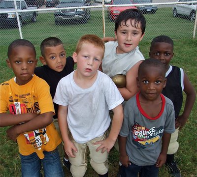 Image: Boys of Fall — These mighty mites get in a sideline game before the rains turned heavy.