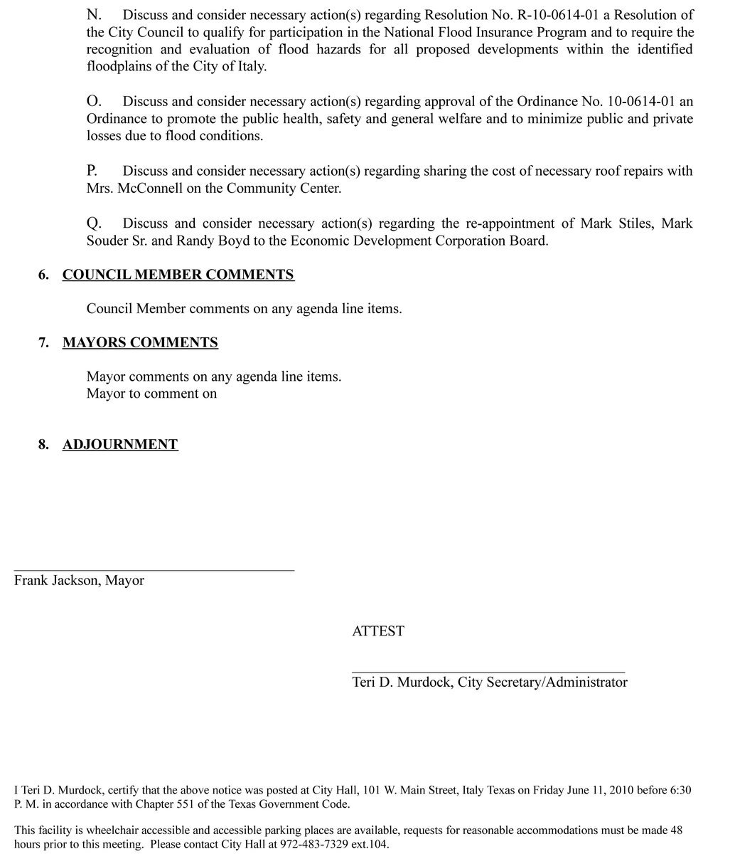 Image: Agenda, page 2