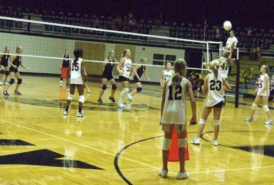 Image: Over the net — Jaclynn Lewis (42) is ready for anything.