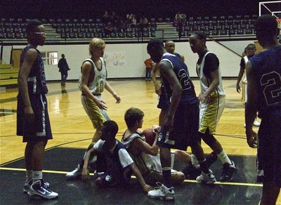 Image: Justin wins battle — Justin wins the battle for the ball and Italy’s 8th grade wins the war against Dallas Life, 31-20.