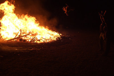 Image: Bulldog into the fire — The Bulldog was consumed by the blaze – much like the Bulldog football players on Friday night.