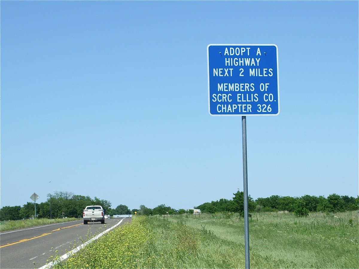Image: The SCRC 326 sign — The Southern Cruisers Riding Club of Ellis County 326 began their first cleanup effort along a two mile stretch of Hwy 77, that cuts thru Italy, as part of the national “Adopt-a-Highway” campaign.