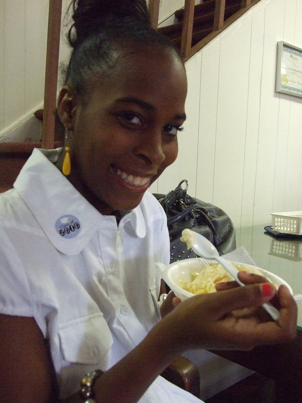Image: Happy Ebony — IHS Senior, Ebony Meyers, is enjoying ice cream at the First United Methodist Church on Tuesday. The first of many parties celebrating the Class of 2010.