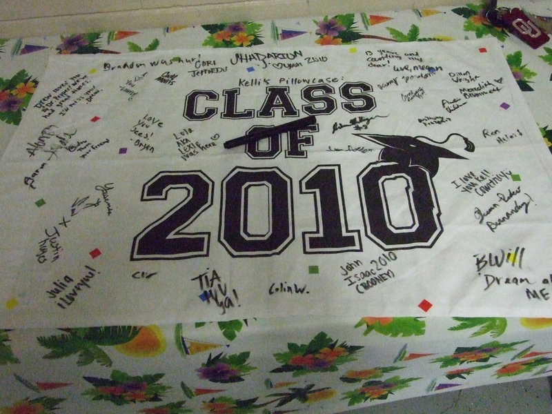 Image: “We win in 2010” — The graduating class of Italy High School was invited to a luau on Monday night. First Baptist Church cooked and planned a lot of fun for this group.