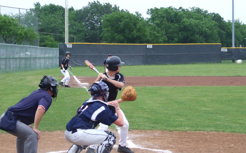 Image: Brandon is ready — Brandon Souder helps move Chase Hamilton around the bases on Friday night.  The Italy Gladiators played Red Oak Life.