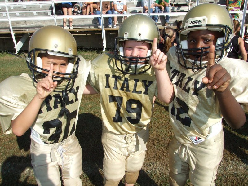 Image: That’s one… — Michael Gomez, Levi Stark & Jasean Brooks are happy to be starting out the 2009 campaign 1-0.