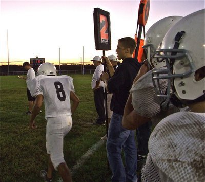 Image: Get in there! — Coach Ward sends in fresh legs.