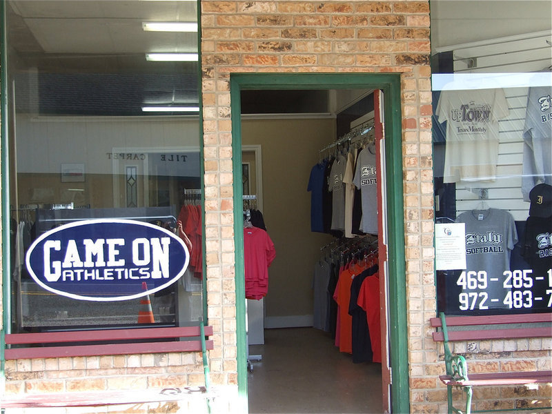 Image: Game On Athletics — The Game On Athletics store front located at 143 W. Main Street in downtown Italy.