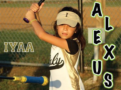 Image: Alexus Cisneros — Alexus Cisneros takes a few practice swings before the game.