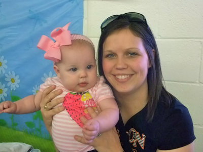 Image: Addison and Amanda Pustejovsky — Mom and daughter are ready for the egg hunt.