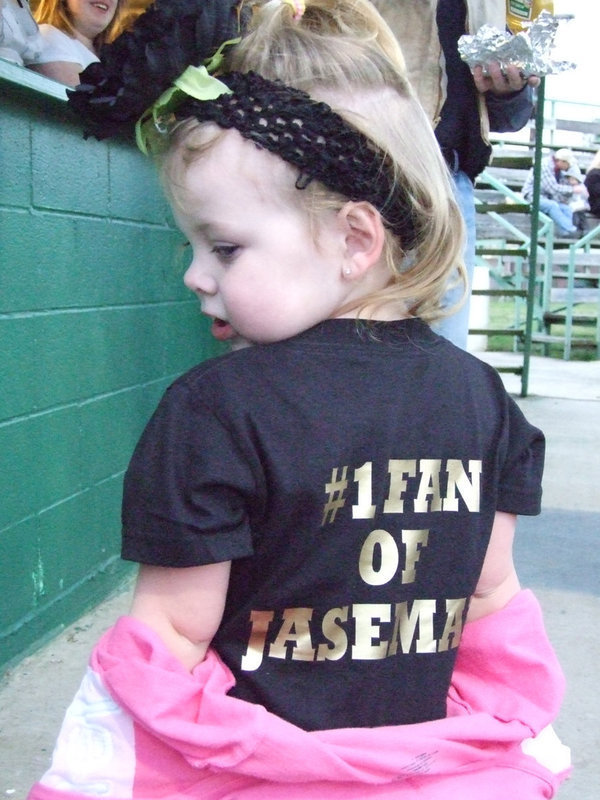 Image: Taylor Abigal Hyles — Three year old, Taylor, shows off her favorite Gladiator t-shirt on Friday night. The Italy Gladiators took on the Grand Prairie Advantage Eagles with a no hitter game 15-0.