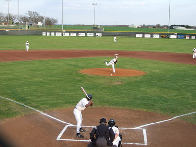 Image: Buck and Ashcraft — Eagles lead off batter #24 C. Nunez, cannot stand up to the pressure of this duo.