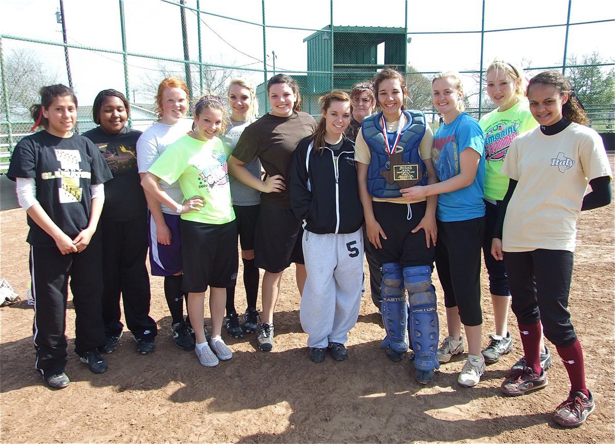 Image: 3rd place winners! — Members of the Lady Gladiator Softball Team, that competed in the Spring Break Classic in Farmers Branch, Texas are: Alma Suaste, Khadijah Davis, Katie Byers, Morgan Cockerham, Sierra Harris, Cori Jeffords, Drew Windham, Meredith Brummett, Alyssa Richards, Courtney Westbrook, Megan Richards and Anna Viers.