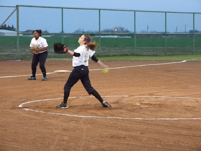 Image: Cockerham has rapid fire — Freshman Morgan Cockerham lets the opponent know they need to be ready at the plate.