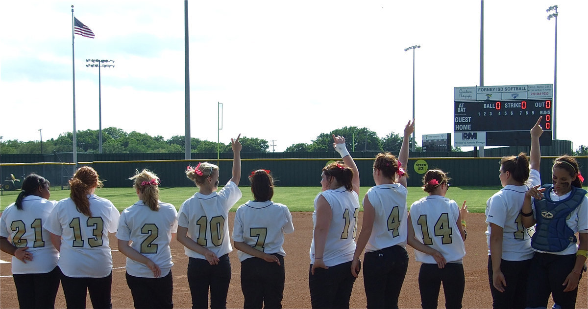 Image: Game one — The Lady Gladiators prepare to play game one of a double-header against the Blue Ridge Lady Tigers.