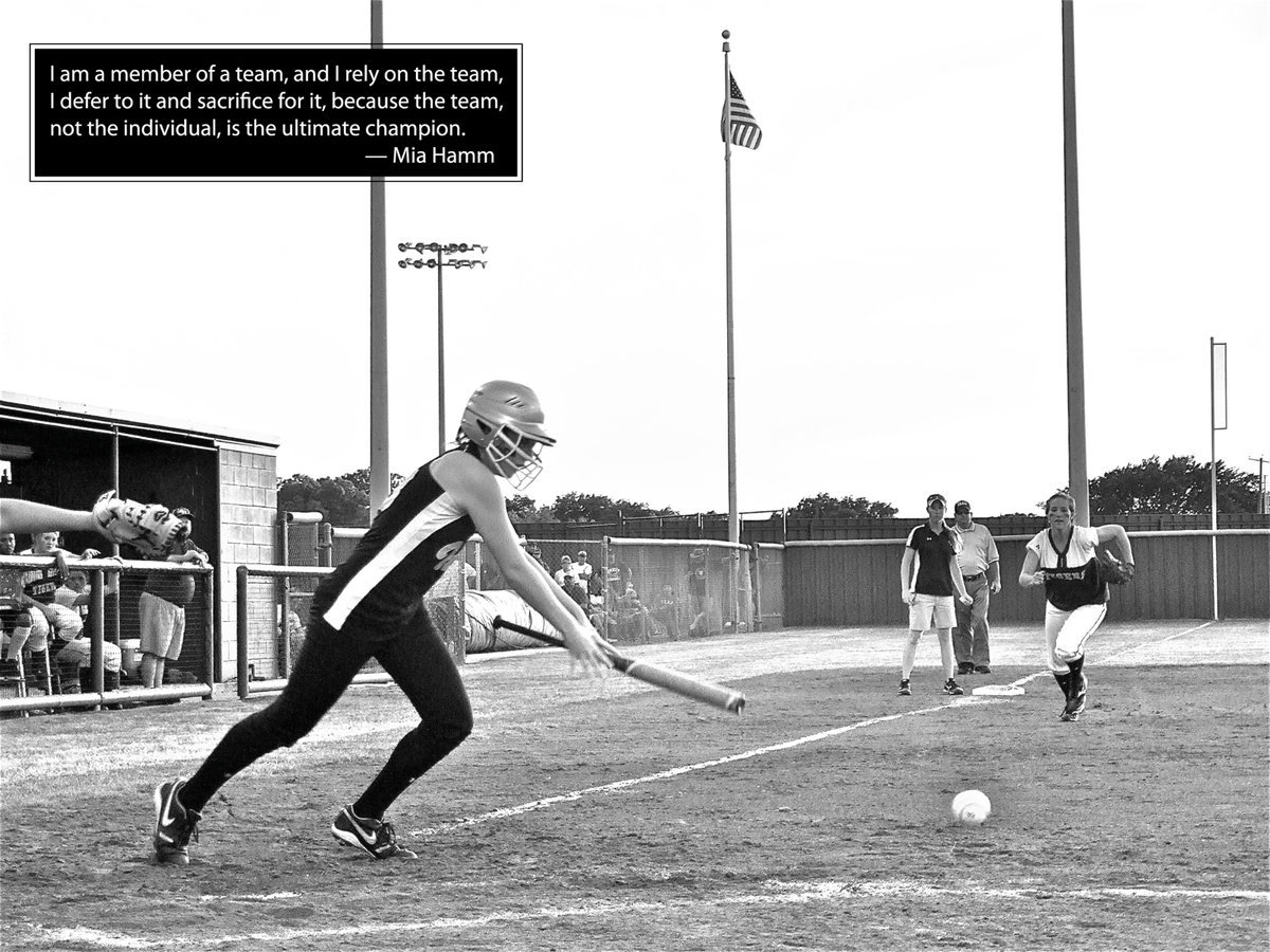 Image: Bump sac bunts — After Blue Ridge won game one 4-1, Bailey Bumpus and the Lady Gladiators laid it all on the line to win game two 9-4, forcing a third and deciding game on Saturday.