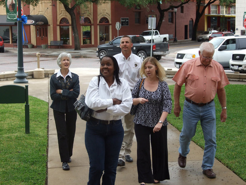 Image: Supporting The Team — The team’s family and friends along with a board member or two made their way to the Waxahachie Courthouse to show their support. Commissioner Heath Sims would later comment that he was impressed by the Gladiator patronage.