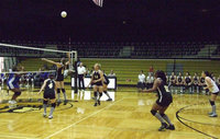 Image: Freshman Kaitlyn Rossa — Rossa had three kills and helped with the blocking.