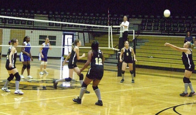 Image: Richards sets up — Freshman, Megan Richards gave two ace serves on Tuesday night.