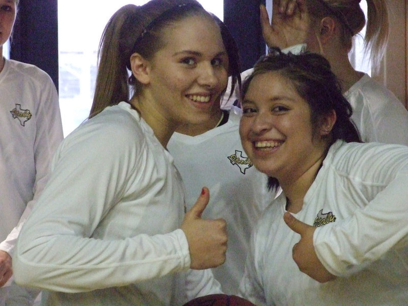 Image: Seniors Becca and Blanca — Hoping to celebrate a playoff berth by the end of the night are Seniors #5 Becca Demoss and #21 Blanca Figueroa. Italy did get to celebrate as the Lady Gladiators earned their 1st post season appearance since 2006.