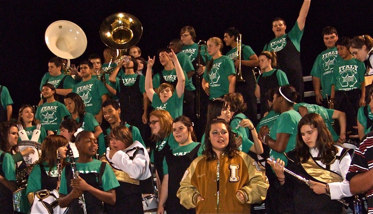 Image: Band urges team forward — The Gladiator Regiment Band and Flag Corp were never worried.