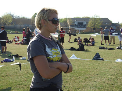 Image: Megan pitches in — Softball pitching ace, Megan Richards, spent the meet as manager for Italy’s girls.