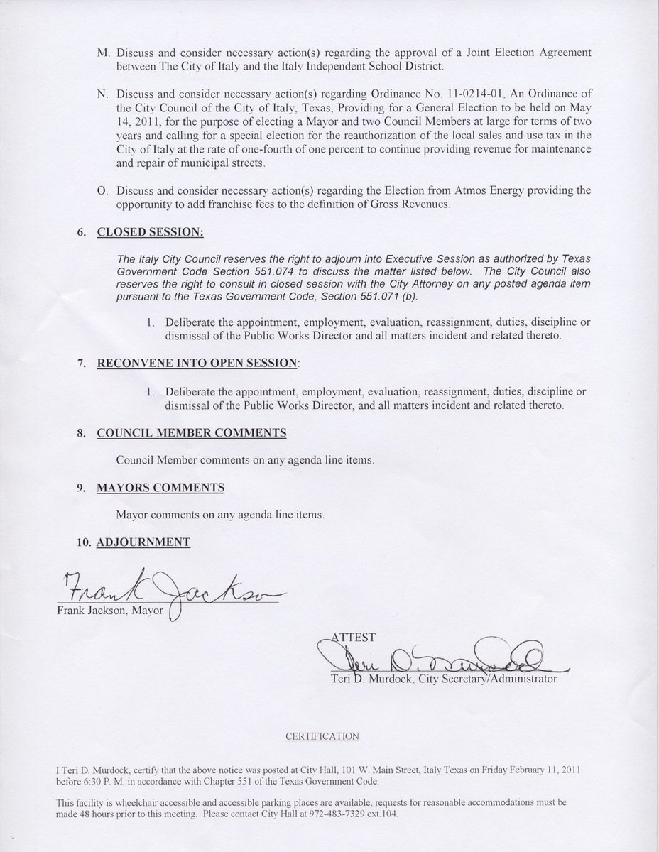 Image: Agenda, page 2