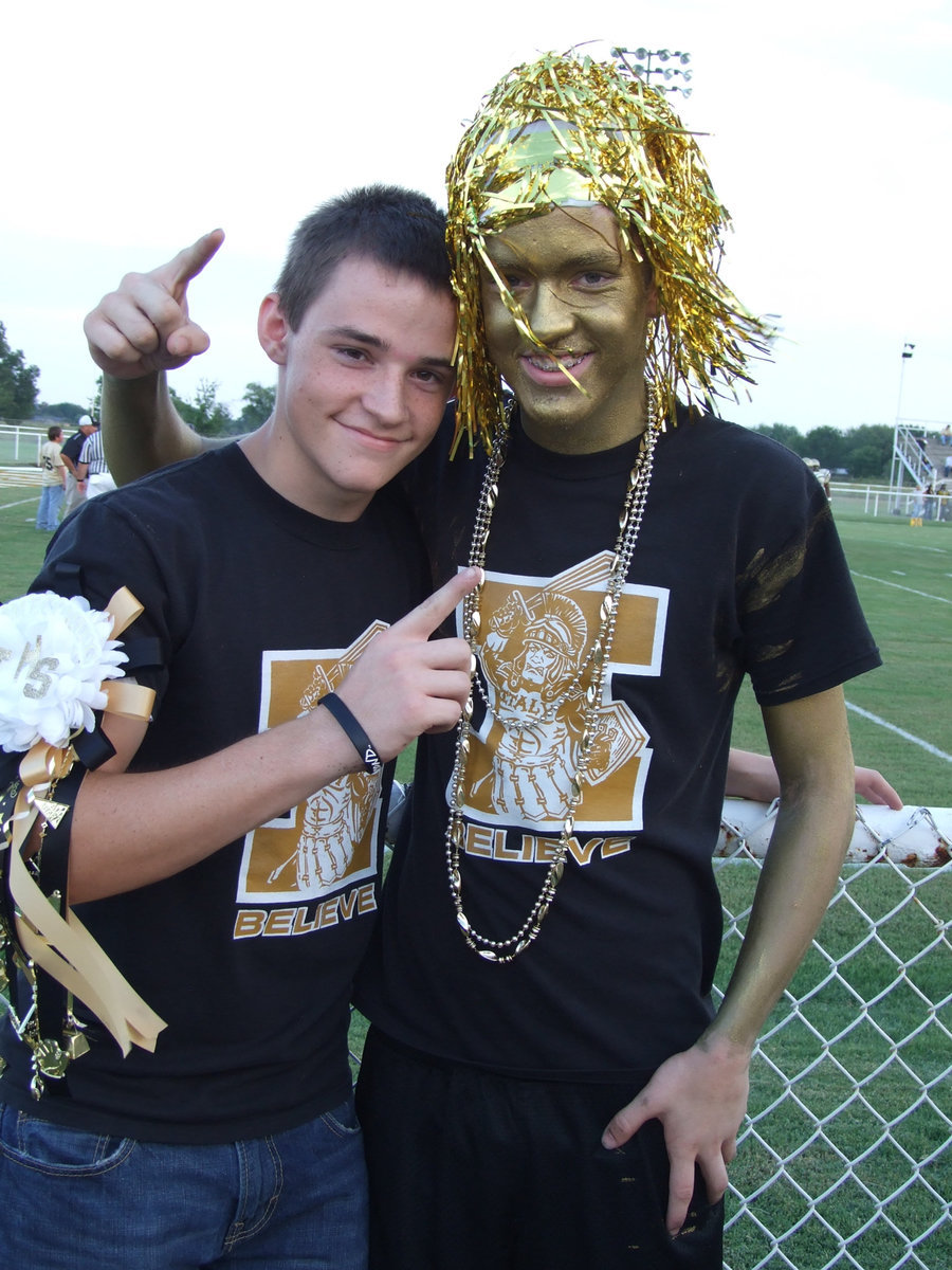 Image: The Golden Boy — Collin Westbrook gave us artistic expression with his long flowing mane of golden hair. Hayden Woods helped decorate.