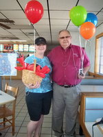 Image: Lori Mosley & Gary Bishop — Lori and Gary, with KBEC, were at Dairy Queen for Italy Appreciation Day.