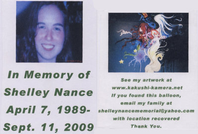 Image: Balloon Message — These tags where tied to the balloons released during the dedication ceremony.  How far reaching is the ItalyNeotribune?…Let the Nance family hear from you…