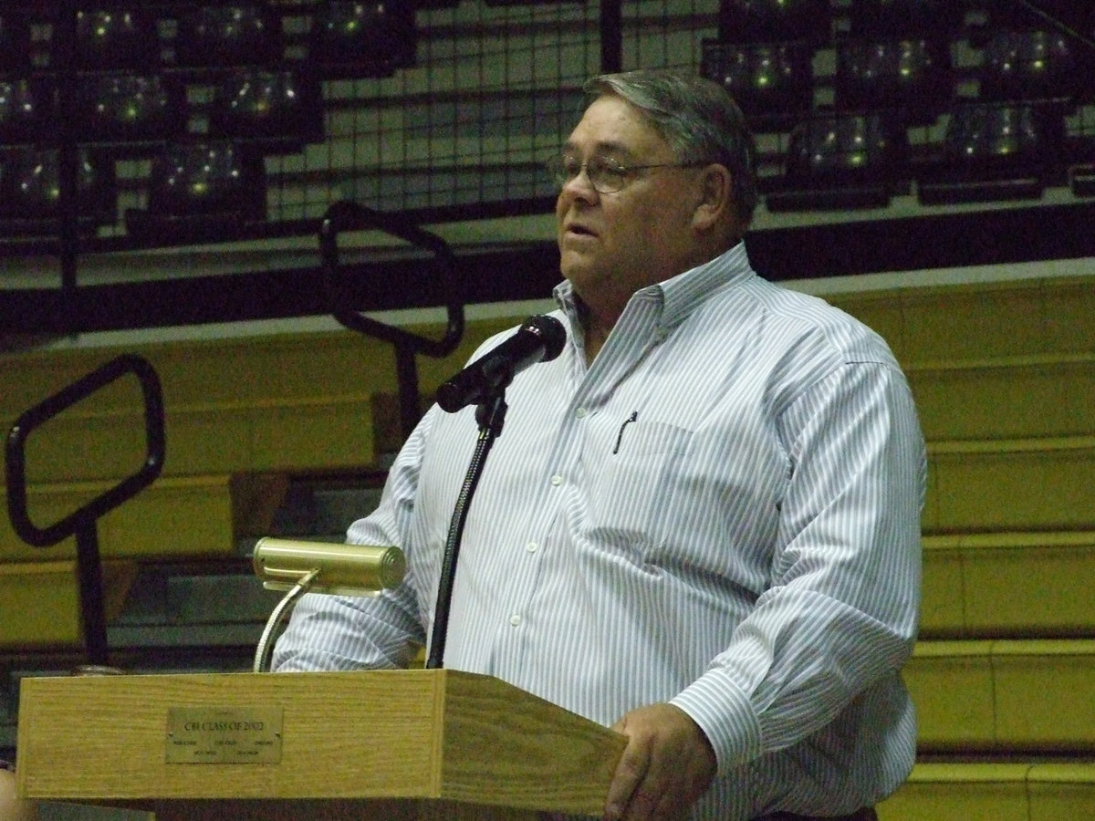 Image: Guest Speaker — Steve Gaylord was the special guest speaker and told the students about positive attitudes. “I Can, I Care”
